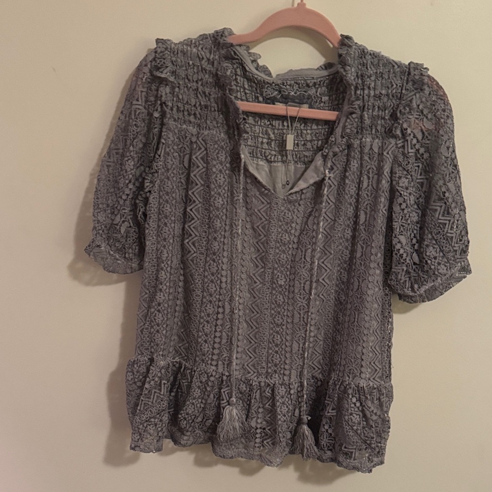 Cupio Charcoal Lace Blouse